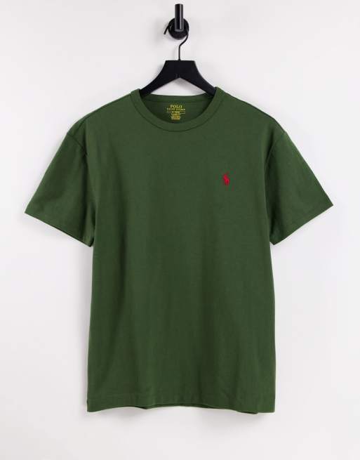 Polo Ralph Lauren Klassisches Schweres Oversize T Shirt In Military Grün Mit Polospieler Logo