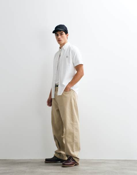 Polo Ralph Lauren klassisk oxfordskjorta med korta ärmar i custom fit, vit - view 1