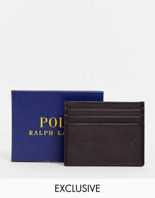 Polo Ralph Lauren - Klasyczny skórzany porfel na karty w kolorze brązowym WYŁĄCZNIE w ofercie ASOS