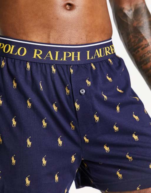 Polo Ralph Lauren knit boxer short in navy with all over pony logo