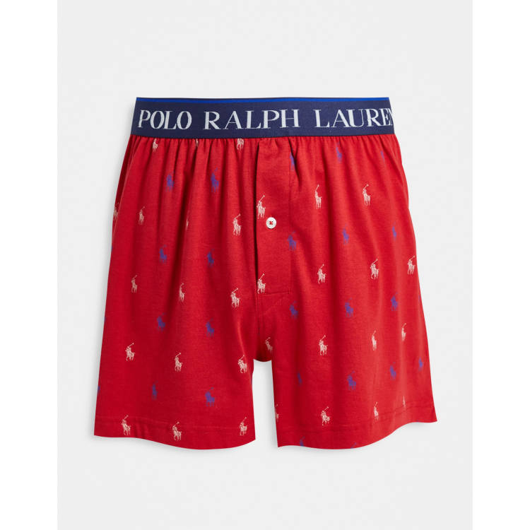 Polo Ralph Lauren knit boxers with all-over pony logo in red