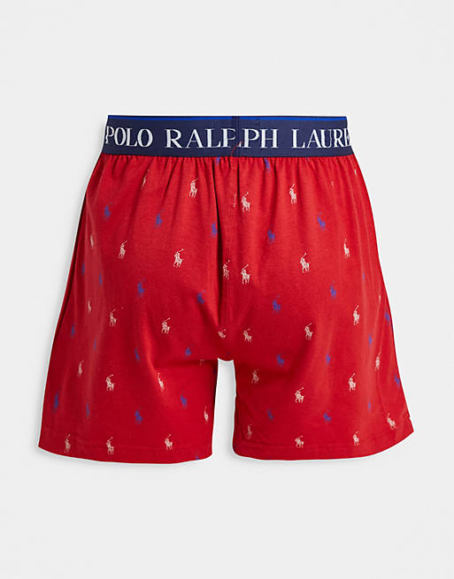 Polo Ralph Lauren knit boxers with all-over pony logo in red
