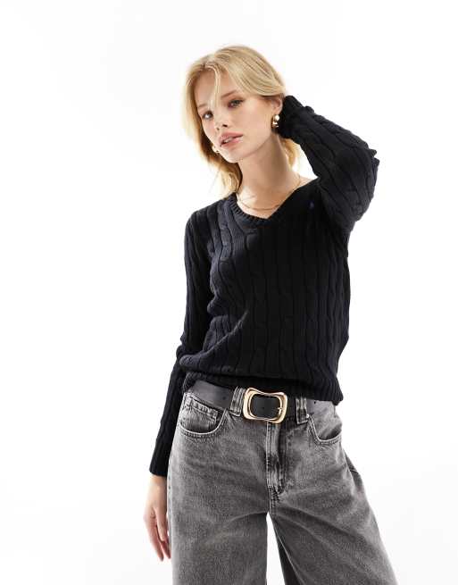 Cable V-Neck Sweater  Sweaters for women, Sweaters, Ralph lauren