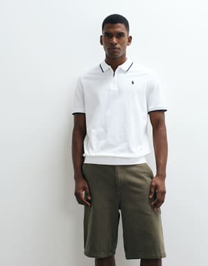 Polo Ralph Lauren knit half-zip standard fit polo in white