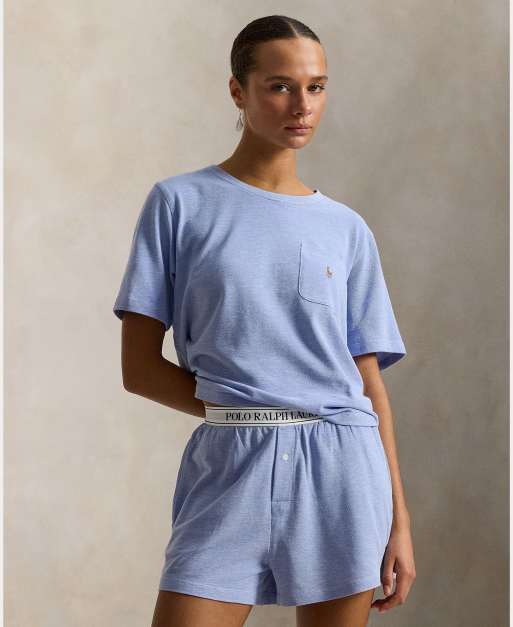 Polo Ralph Lauren Knit oxford short sleeve tee and boxer set in blue, 5 of 5