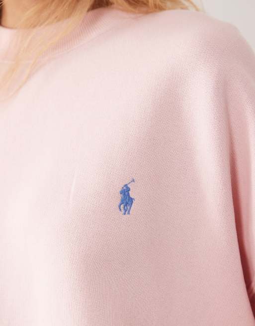 Polo Ralph Lauren knitted half zip up sweatshirt in pink, 4 of 4