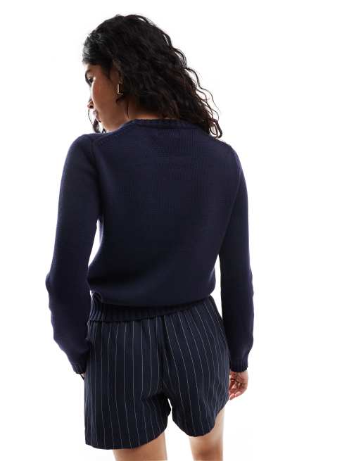 Polo Ralph Lauren knitted jumper with flag logo in navy, 4 of 5