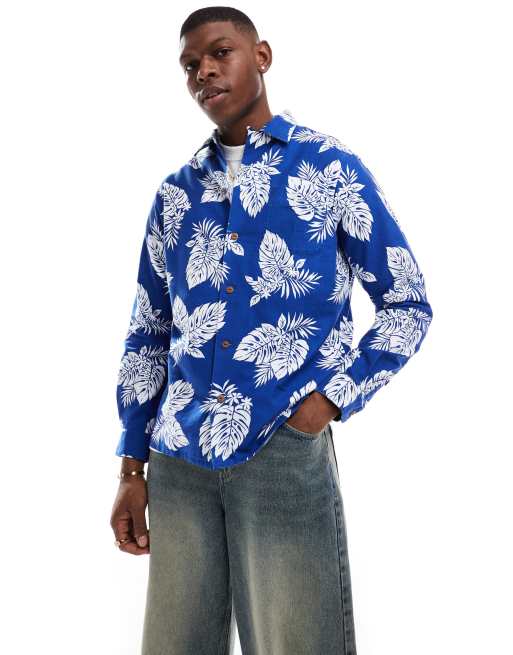 Polo Ralph Lauren – Kolorowa koszula oxford oversize w tropikalny wzór w liście monstery