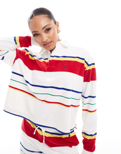 Polo Ralph Lauren – Koszulka polo w stylu rugby we wzór w paski z logo