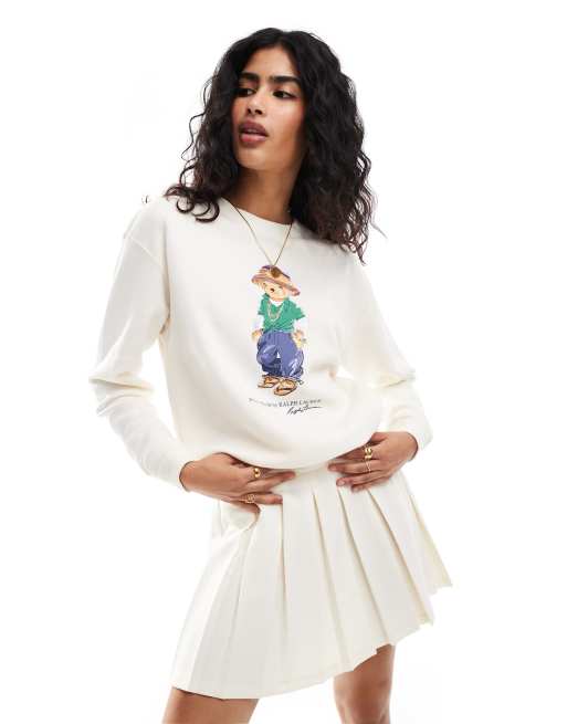 Polo Ralph Lauren – Kremowa bluza z logo z misiem