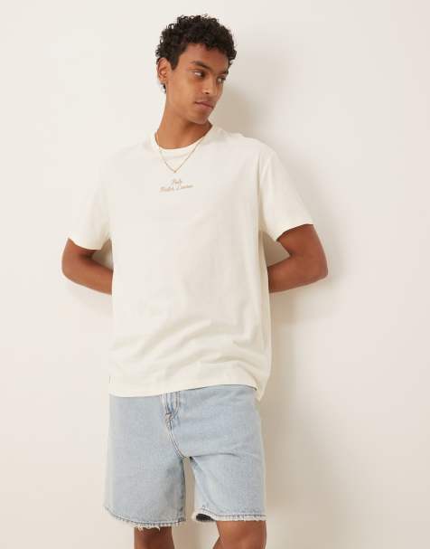 Polo Ralph Lauren central script logo t-shirt classic oversized fit in cream