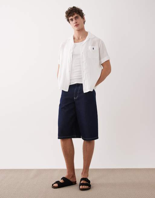 Polo Ralph Lauren – Kurzärmliges Hemd aus Leinen in Weiß mit Logo, 2 von 5