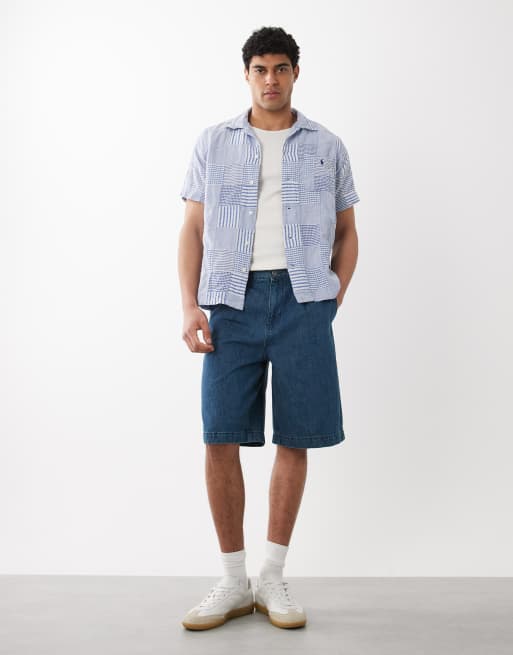 Polo Ralph Lauren – Kurzärmliges Hemd in Blau mit Patchwork-Print und Markenlogo, 2 von 5