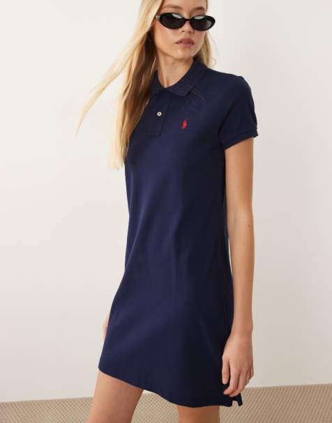 Polo Ralph Lauren – Kurzärmliges, legeres Tageskleid in Marineblau mit Polokragen - view 1