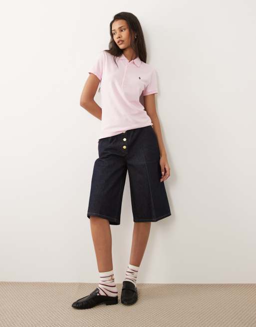 Polo Ralph Lauren – Kurzärmliges Slim-Fit-Polohemd in Hellrosa, 3 von 4