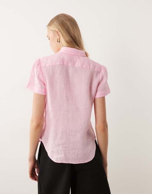 Polo Ralph Lauren – Kurzärmliges, sportliches Hemd aus Webstoff in Rosa, 2 von 4