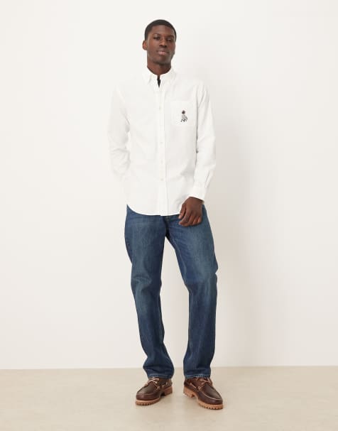 Oxford Shirt Camisa Ralph Lauren Blanca Hombre Polo Ralph Lauren Slim Fit  Shirt Oxford White