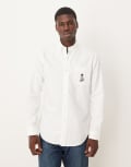 [Polo Ralph Lauren] Polo Ralph Lauren labrador dog embroidery custom fit oxford shirt in white XL white