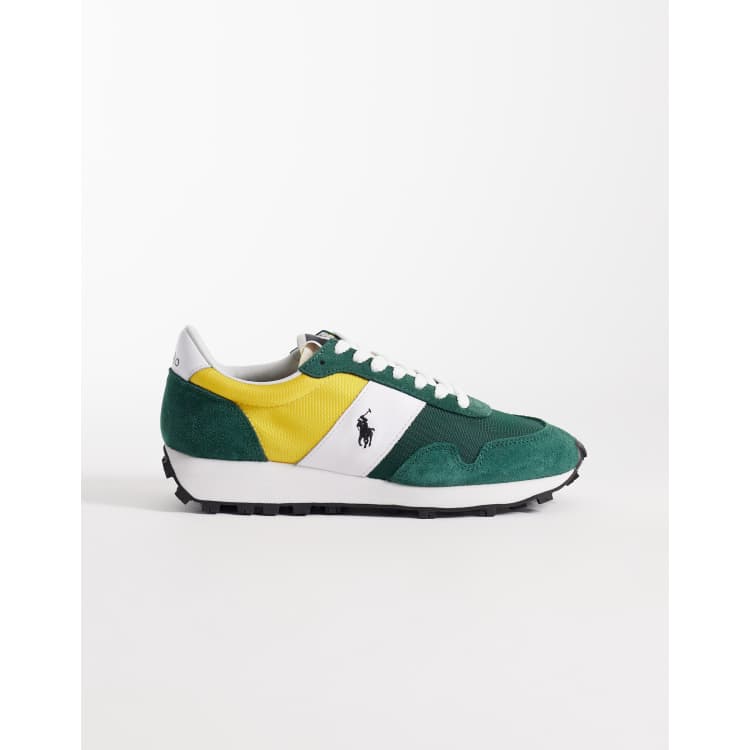 Polo Ralph Lauren lace up sneakers in green and yellow | ASOS display picture 1