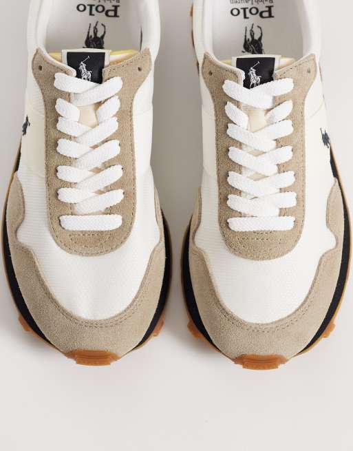 Polo Ralph Lauren lace up sneakers in tan, 3 of 5