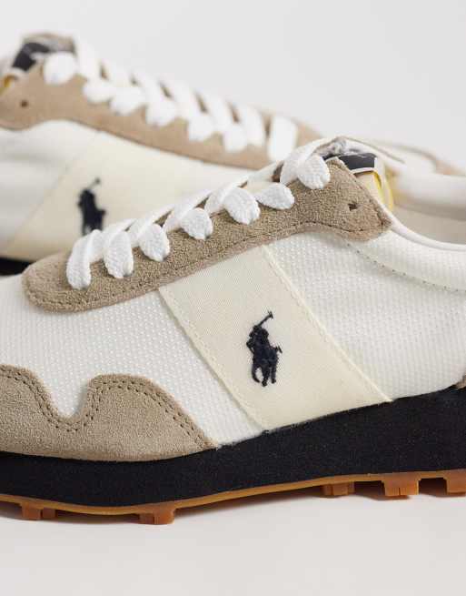 Polo Ralph Lauren lace up sneakers in tan, 4 of 5
