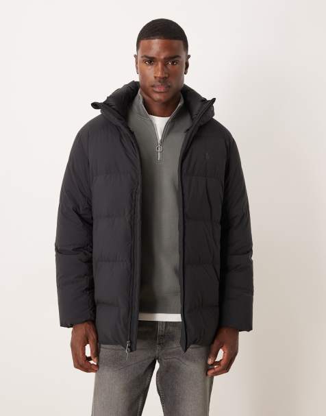 Polo Ralph Lauren - Lang gewatteerd pufferjack met icoonlogo en capuchon in zwart - view 1