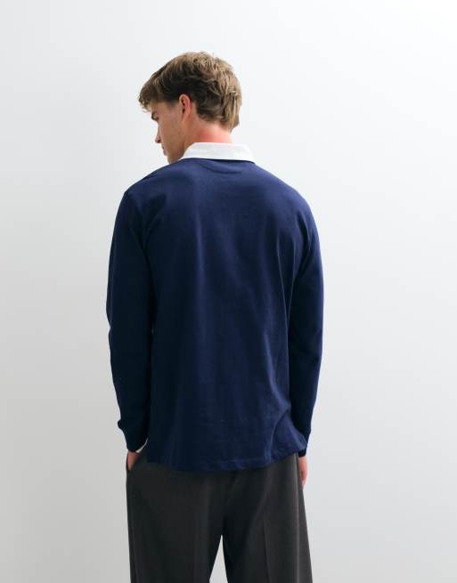 Polo Ralph Lauren långärmad pikétröja i navy, 4 av 5