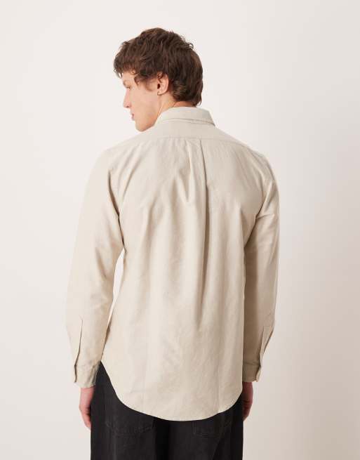 Polo Ralph Lauren – Langärmliges Hemd in Beige mit Markenlogo, 3 von 5