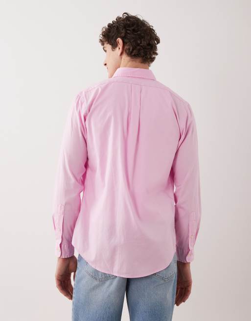 Polo Ralph Lauren – Langärmliges Hemd in Rosa mit gesticktem Pony, 3 von 5