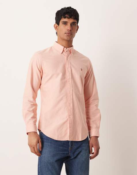 Polo Ralph Lauren – Langärmliges Oxford-Hemd aus Baumwolle in hellem Orange mit Markenlogo - view 1