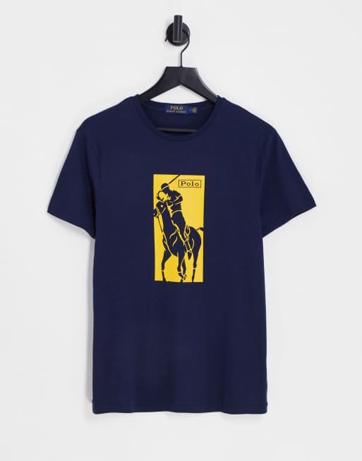Polo Ralph Lauren large box player back print T-shirt in navy