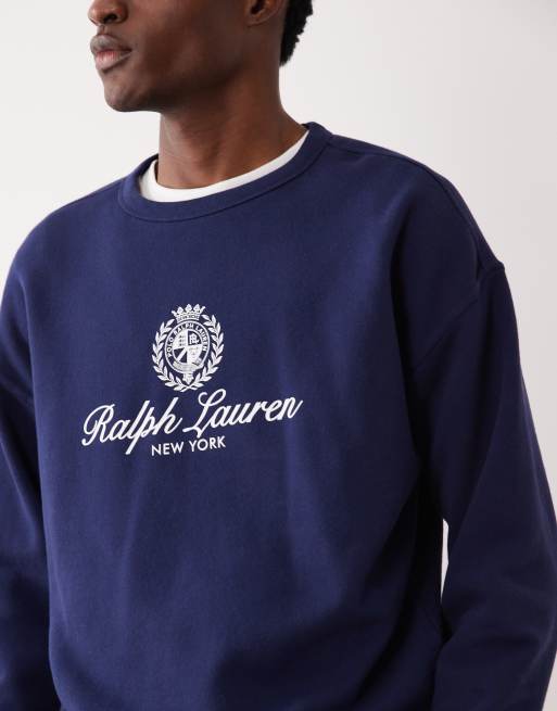 Polo Ralph Lauren large icon crest logo sweatshirt navy, 5 of 5