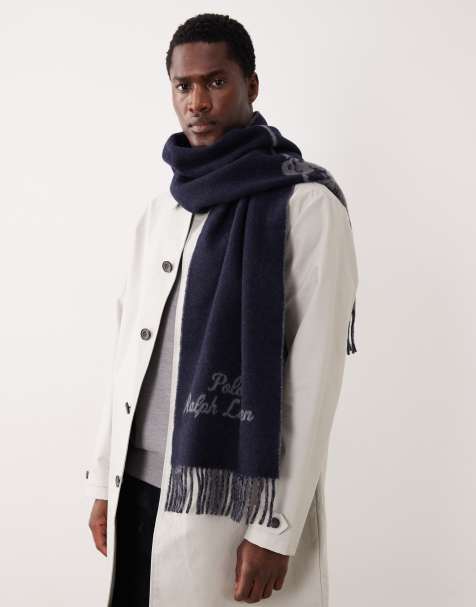 Polo Ralph Lauren large icon logo scarf in navy - view 1