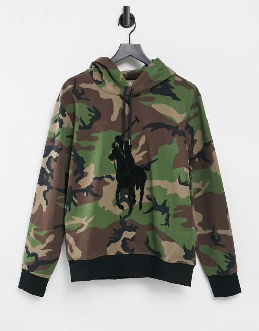 Polo Ralph Lauren large player logo camo print hoodie in surplus camo