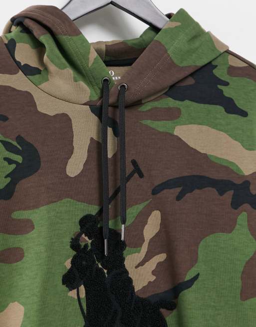 Polo player camo discount hoodie