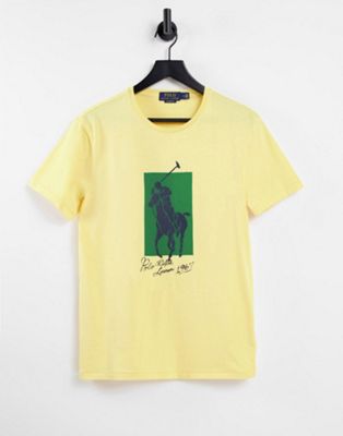 Polo Ralph Lauren large player print t-shirt in yellow - ASOS Price Checker
