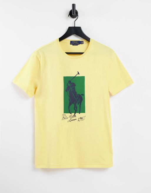 Polo Ralph Lauren large player print t-shirt in yellow | ASOS