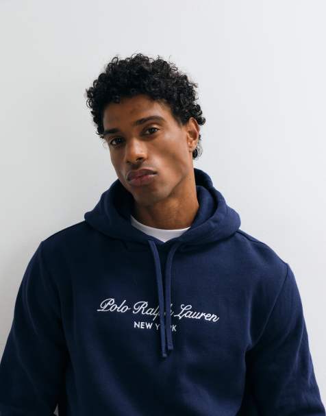 Polo Ralph Lauren large script logo hoodie in navy - view 1