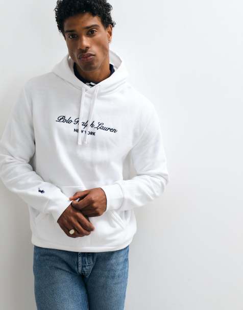 Polo Ralph Lauren large script logo hoodie in white - view 1