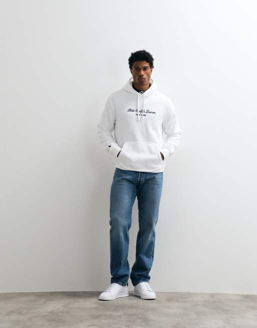 Polo Ralph Lauren large script logo hoodie in white, 2 of 5
