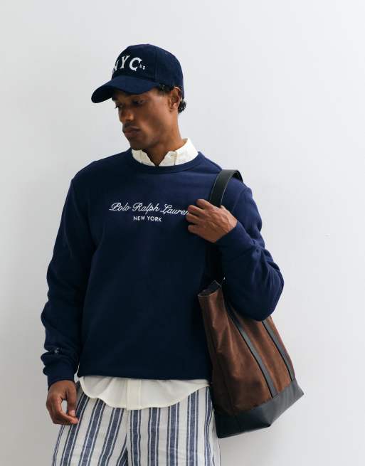 Polo Ralph Lauren large script logo sweatshirt in navy, 2 of 5
