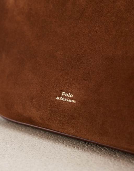 Polo Ralph Lauren large suede bag in brown, 4 of 4
