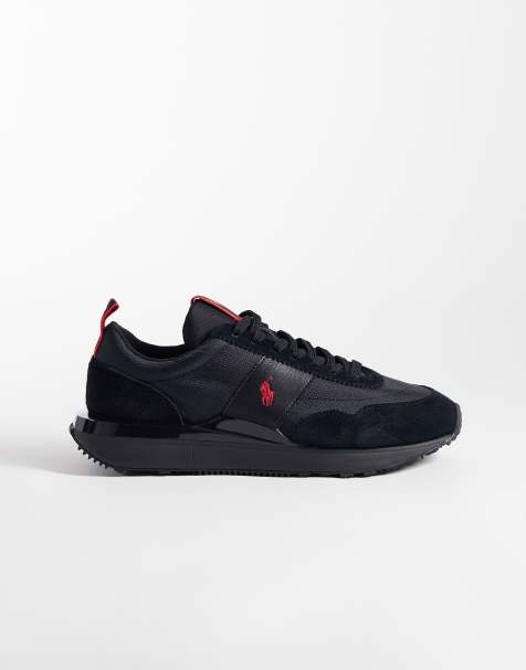 Polo Ralph Lauren lave sneakers med snørebånd i sort/rød - view 1