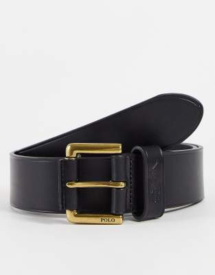 Polo Ralph Lauren Polo Ralph Lauren leather belt in black with pony logo
