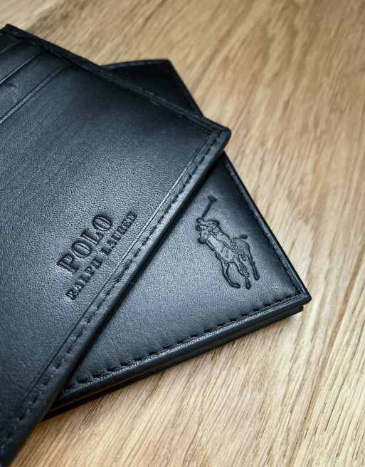 Polo Ralph Lauren leather bifold wallet and cardholder giftset in black with logo