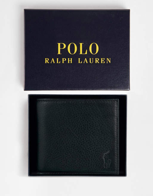 Polo Ralph Lauren leather billfold wallet in black | ASOS