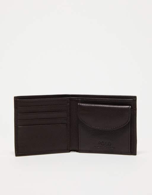 Polo Ralph Lauren leather billfold wallet with coin pocket in brown