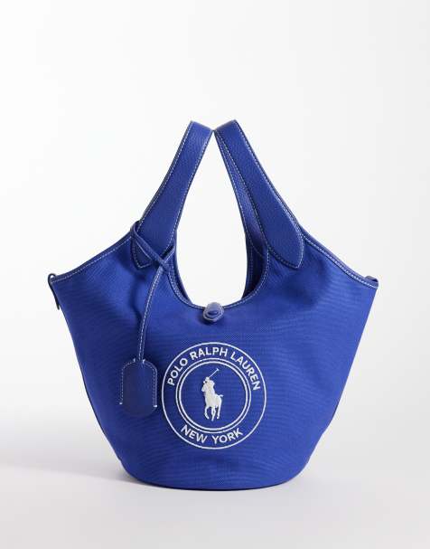 Polo Ralph Lauren leather bucket bag in blue  - view 1
