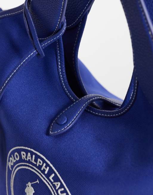Polo Ralph Lauren leather bucket bag in blue , 3 of 4
