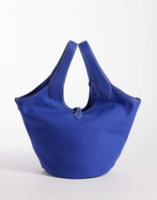 Polo Ralph Lauren leather bucket bag in blue , 4 of 4